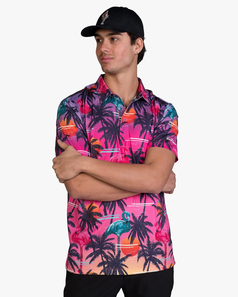 Load image into Gallery viewer, Miami Vice Summer Nights Cool Tech Performance Golf Polo
