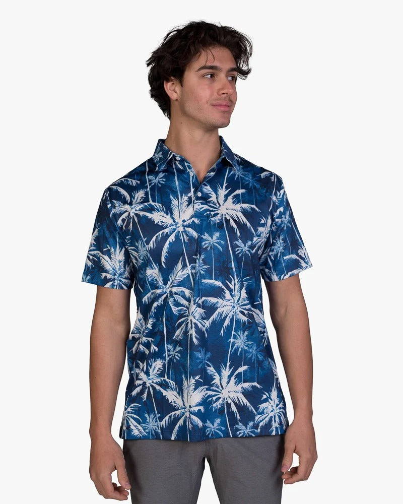 Load image into Gallery viewer, Nautical Palms Cool Tech Performance Golf Polo
