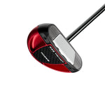 Golf putter with red and black design on a white background
