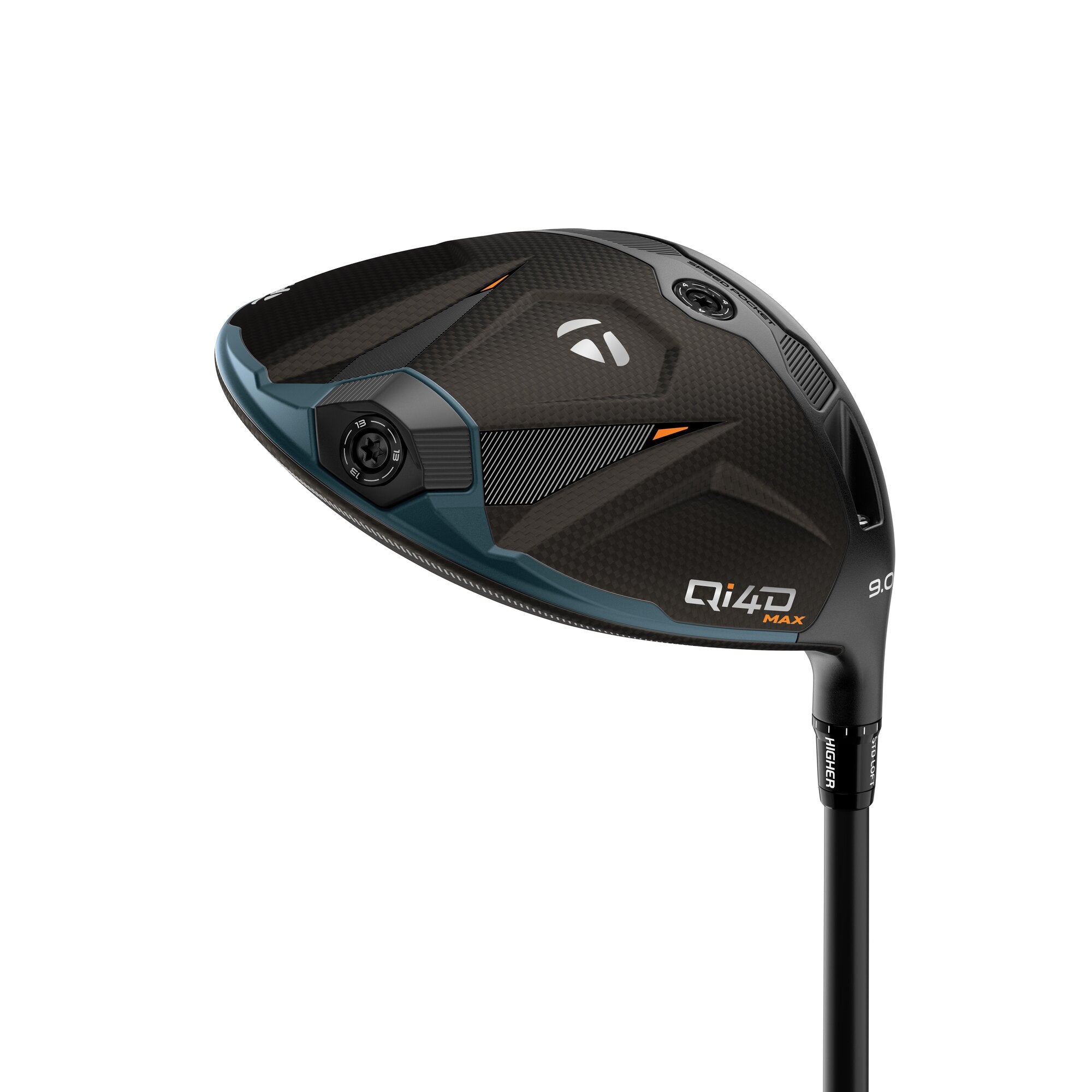 TaylorMade Qi4D Max sole showing Trajectory Adjustment System weights