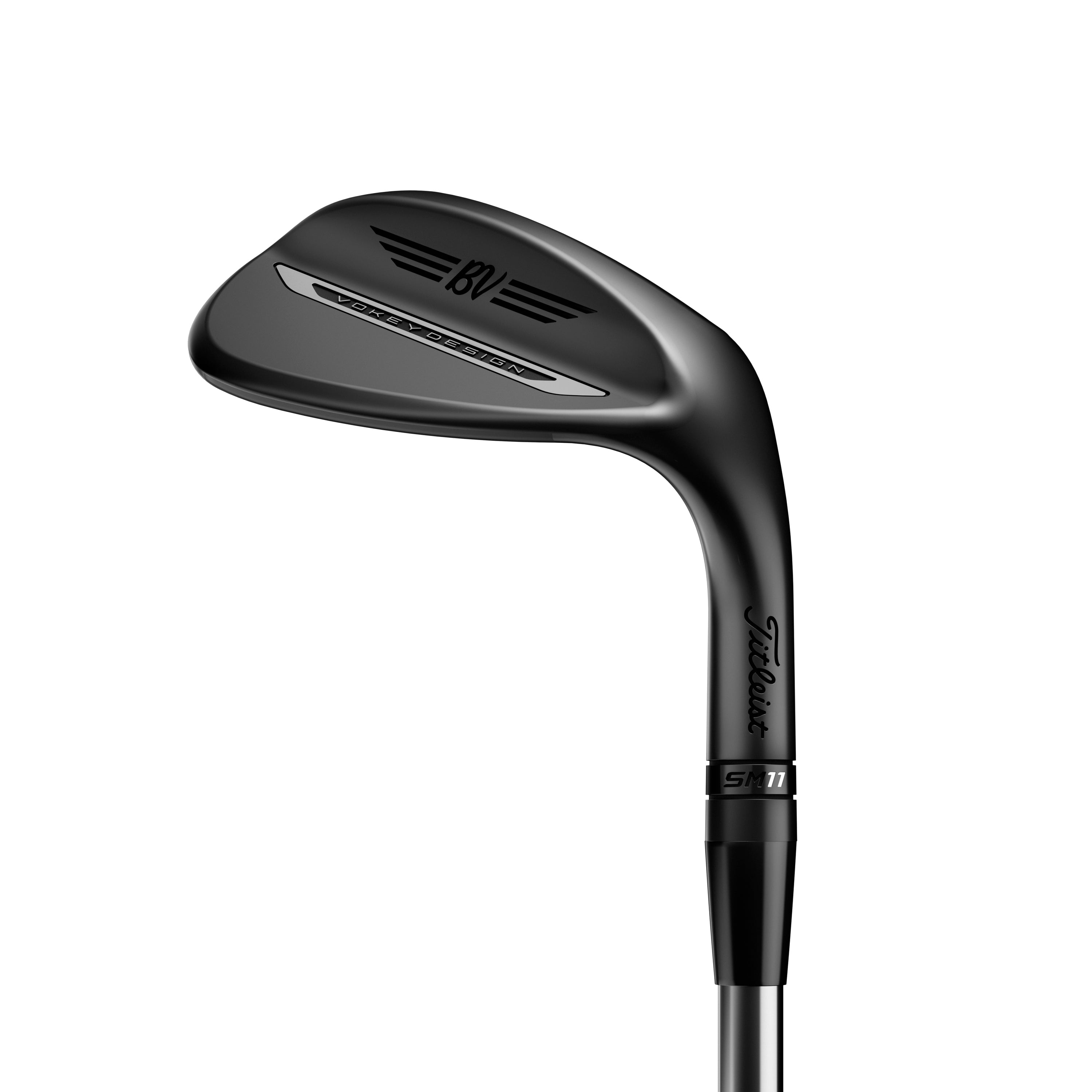 Black golf club on a white background
