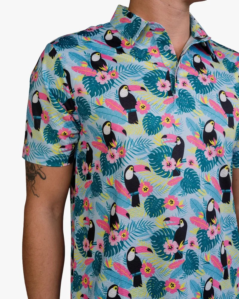 Load image into Gallery viewer, Toucan Cam Cool Tech Performance Golf Polo
