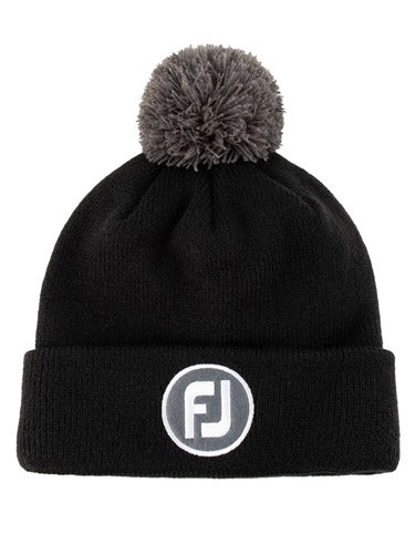 FootJoy Winter Knit Pom Pom Beanie - Black