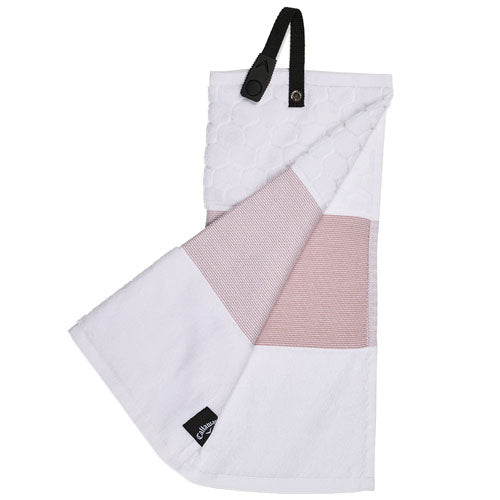 Callaway Tri Fold Towel 23 -Mauve/White