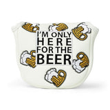 Here For Beer Mallet Putter Cover - White