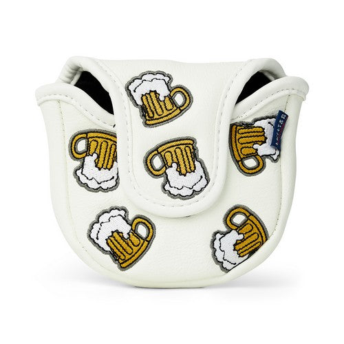 Here For Beer Mallet Putter Cover - White