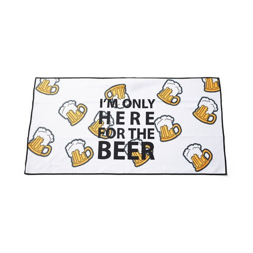 Here For Beer Microfibre Players Towel - White