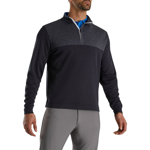 FJ Heather Yoke Half-Zip - Black