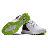 FootJoy Fuel Junior Shoes - White/Black/Lime
