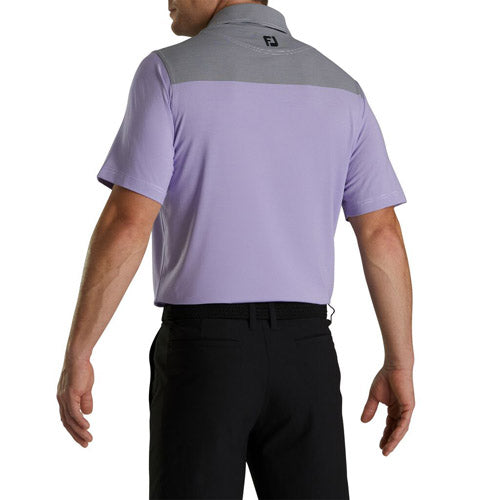 FootJoy End on End Block Golf Polo (Athletic Fit)- White/Violet/Black