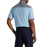 FootJoy End on End Block Golf Polo (Athletic Fit)- White/Blue/Navy