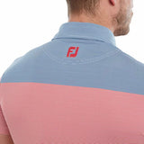 FootJoy End on End Block Golf Polo (Athletic Fit)- White/Red/Twilight
