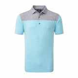 FootJoy End on End Block Golf Polo (Athletic Fit)- White/M Blue/Lava