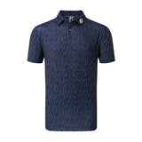 FootJoy Performance Glass Print Lisle Shirt - Navy