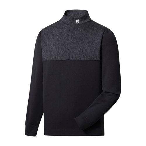 FJ Heather Yoke Half-Zip - Black