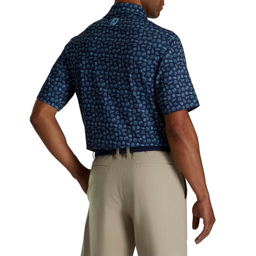 Load image into Gallery viewer, FootJoy Performance Travel Print Lisle - Navy/Blue
