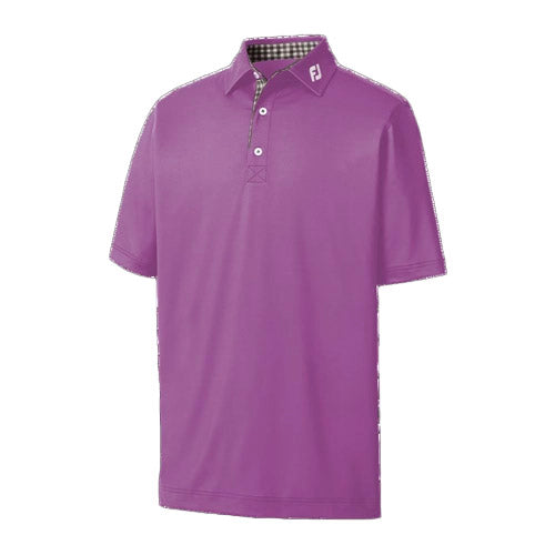 FootJoy Stretch Pique Solid (Athletic Fit) w/Gingham Trim - Orchid