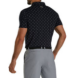 FootJoy Lisle Paisley Golf Polo (Athletic Fit)- Black/Charcoal