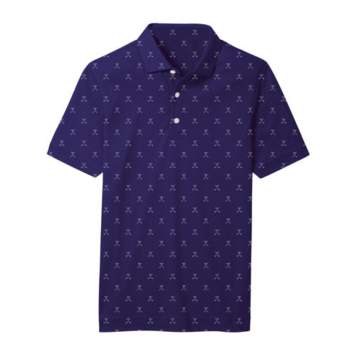 Load image into Gallery viewer, FootJoy Junior Golf Print Polo -  Navy
