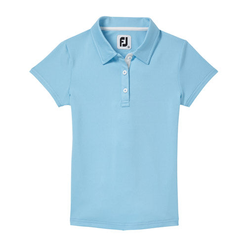 Load image into Gallery viewer, FootJoy Junior Girl Golf Print Polo - Aqua
