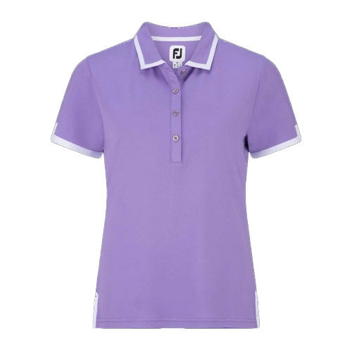 FootJoy Women's Stretch Pique Trim Polo - Purple Cloud/ White