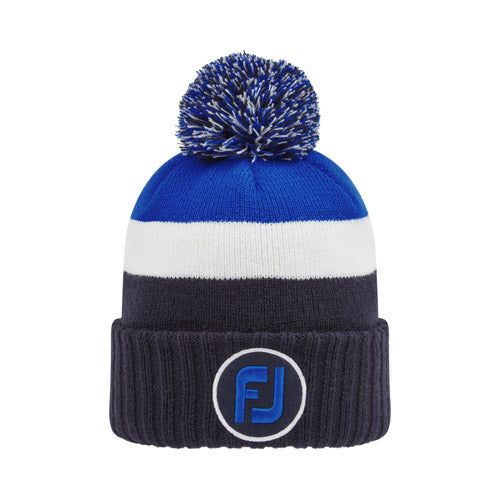 FJ Pom Pom Knit Hat - Navy/White/Blue