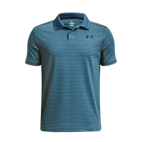 Under Armour Junior Boys' Performance Polo - Blue/Lime