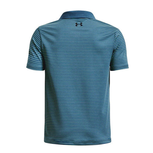 Load image into Gallery viewer, Under Armour Junior Boys&#39; Performance Polo - Blue/Lime
