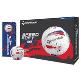 TaylorMade SpeedSoft Ink Golf Balls 1 Doz - Blue/Red