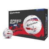 TaylorMade SpeedSoft Ink Golf Balls 1 Doz - Blue/Red