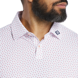 Bounce Print Pique - White/Hibiscus
