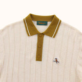 Kooka Knit Polo - Cream / Mustard