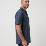 Travis Mathew 'The Heater' Men's Golf Polo - Vintage Indigo/Black