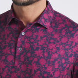 Puma Cloudspun Carmela Floral Polo - Deep Navy/Ruby Shimmer