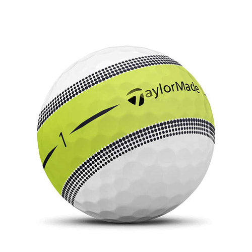 Load image into Gallery viewer, TaylorMade Tour Response Stripe Balls 1 Doz - White/Yellow
