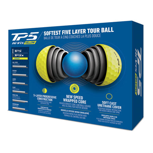 TaylorMade TP5 Golf Balls 1 Doz - Hi Vis Yellow