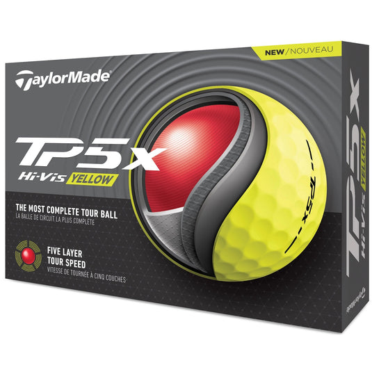 TaylorMade TP5x Golf Balls 1 Doz - Hi Vis Yellow