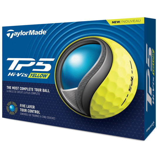 TaylorMade TP5 Golf Balls 1 Doz - Hi Vis Yellow