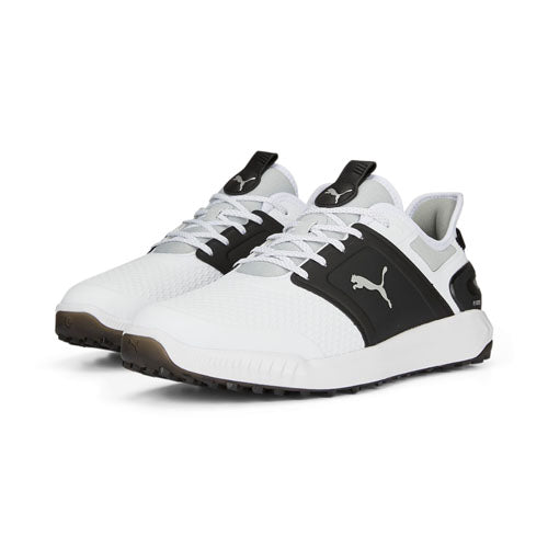 Puma IGNITE Elevate Wide Golf Shoes - White/Black/Silver