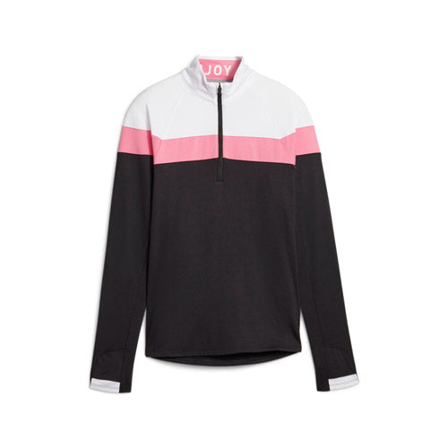 PUMA Women's Lightweight Â¼ Zip Sweater - Black/Strawberry