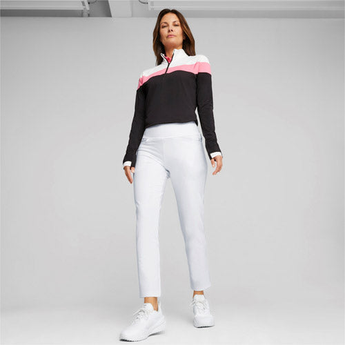 Load image into Gallery viewer, PUMA Women&#39;s Lightweight Â¼ Zip Sweater - Black/Strawberry
