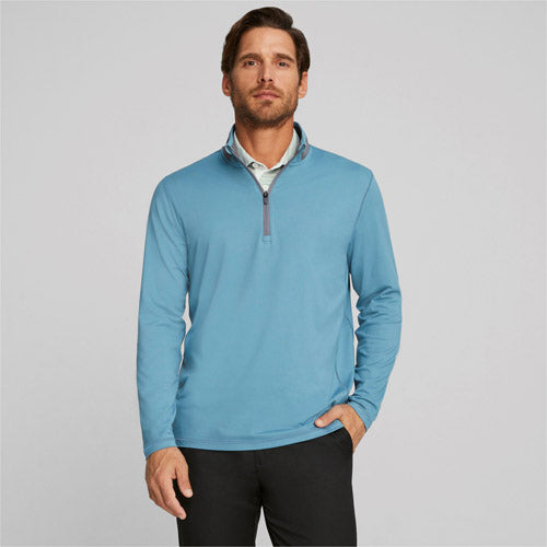 PUMA Lightweight Â¼ Zip Pullover - Bold Blue/Slate Sky