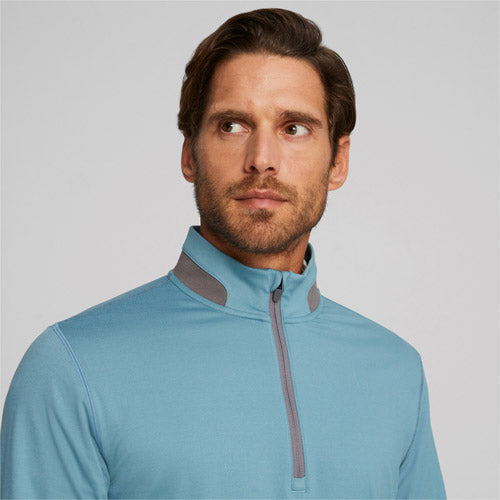 PUMA Lightweight Â¼ Zip Pullover - Bold Blue/Slate Sky