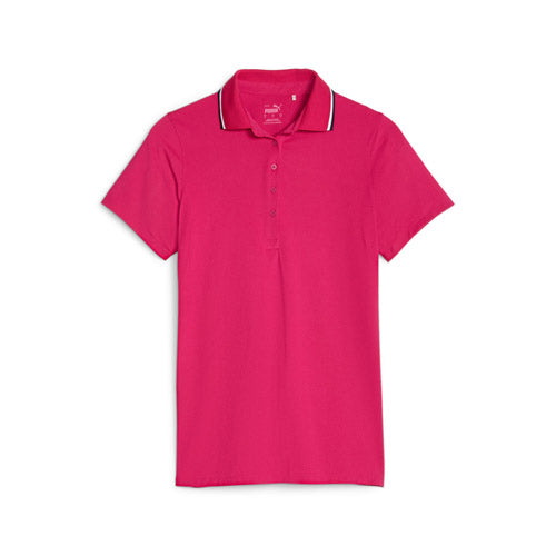 PUMA Women's Cloudspun Tipped Polo -Strawberry Burst