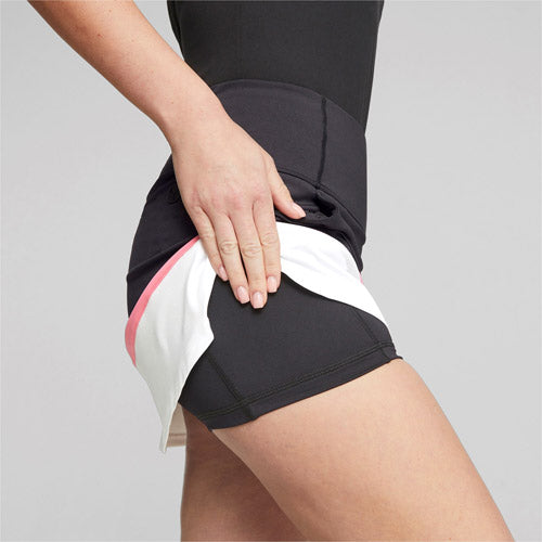 Load image into Gallery viewer, PUMA Women&#39;s PWRMESH Colourblock Skirt - Black/Starwberry
