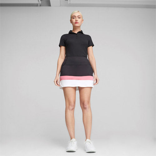 Load image into Gallery viewer, PUMA Women&#39;s PWRMESH Colourblock Skirt - Black/Starwberry
