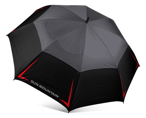 Sun Mountain 30+ 68" Umbrella - Black/Gunmetal/Red