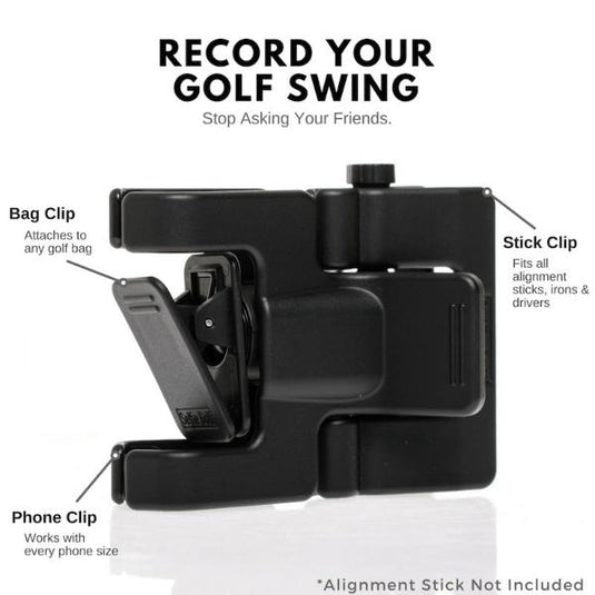 SelfieGOLF Mobile Phone Clip System - Black