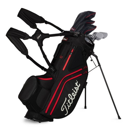 2021 Hybrid 14 Stand Bag - Black/Black/Red